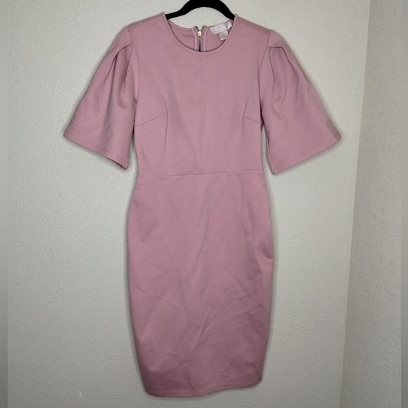 Rachel Parcell Ponte Flutter Sleeve Dress Pink Women's Size Small - Picture 2 of 6